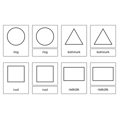 Kolmeosalised õppekaardid - Kujundid