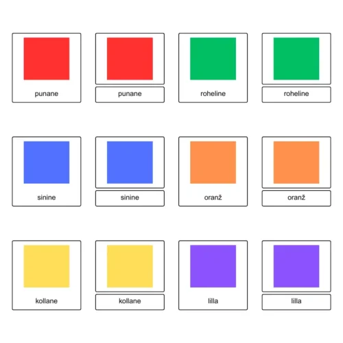 Värvid - Montessori 3-osalised kaardid