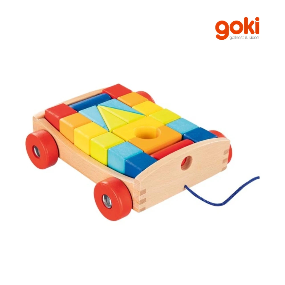 Tõmmatav käru 20 ehitusklotsiga