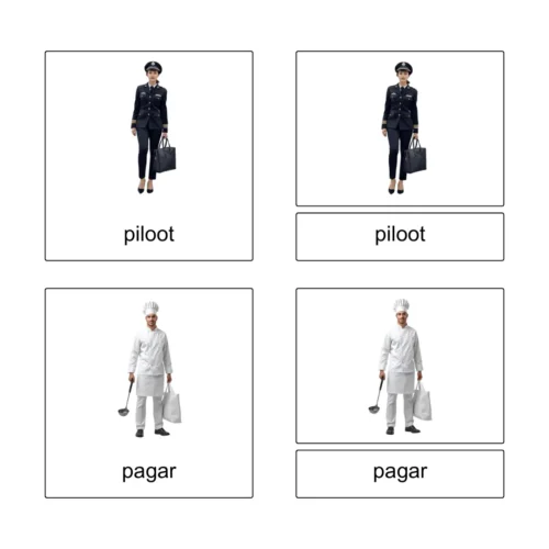 Ametid - Montessori 3-osalised kaardid